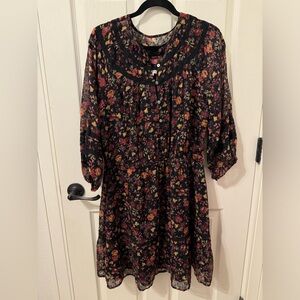 Fall print long sleeve dress